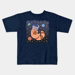 Red panda in space Kids T-Shirt